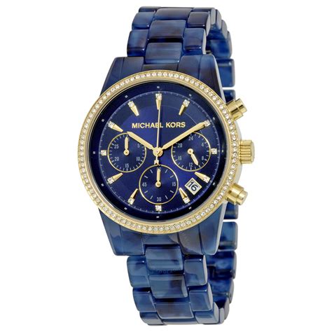 michael kors watch women blue|Michael Kors Watch blue face.